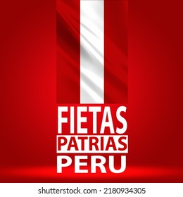 Fietas Patrias Peru Wallpaper With Waving Flag. Abstract National Holiday Celebration And Wishes