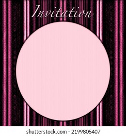 Fifties Style, Pink Drapes, Invitation Card Design.