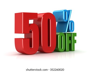 Fifty percent off , This is a computer generated and 3d rendered picture.
