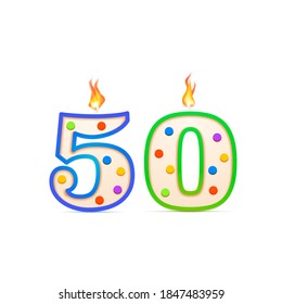 Anniversaire 50 Ans Bougie Illustrations Images Et Images Vectorielles De Stock Shutterstock