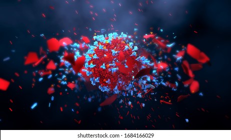 Fight The Coronavirus, Destroy The Virus 3d Illustration