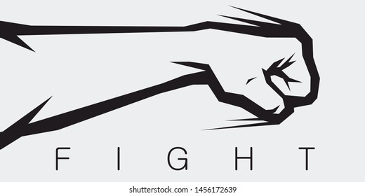 Fight Fist Logo Hand Hook Stock Illustration 1456172639 | Shutterstock