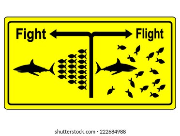 Fight Or Flight. Business Metaphor For Team Building And Joint Struggle In Hard Times Instead Of Giving Up One By One