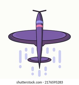 Fighter Jet Cartoon Illustration With Flat Background 