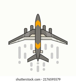 Fighter Jet Cartoon Illustration With Flat Background 