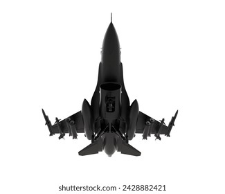 Fighter jet isolated on background. 3d rendering - illustration