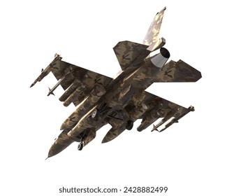 Fighter jet isolated on background. 3d rendering - illustration
