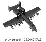 Fighter jet isolated on white background. 3d rendering - illustration