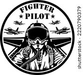 fighter pilot design isolated on white background