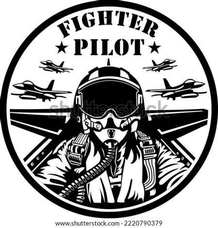 fighter pilot design isolated on white background