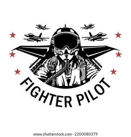 fighter pilot logo isolated on a white background
