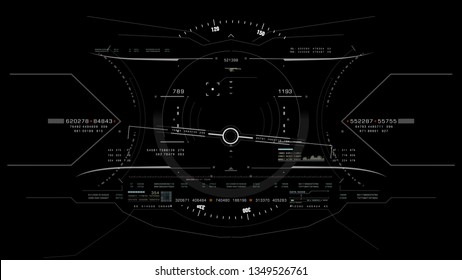Fighter plane's cockpit holographic  instruments  graphic head up display