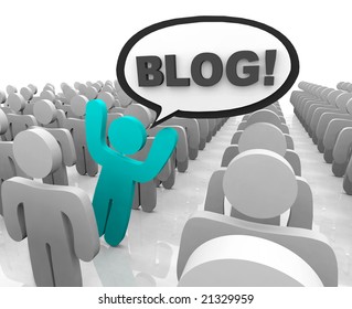 A figure catches attention in a crowd as a blogger