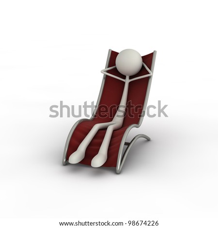 a figure is chilling on a sunlounger Stock photo © 