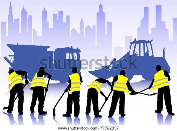 figure construction\
worker with a\
shovel
