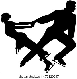 Figure ice skating pairs, black sport icon.
