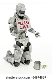 The figure of the robot  on a white background