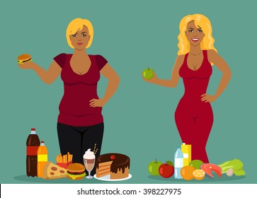 Figure Woman Before After Weight Loss Stock Illustration 398227975 ...