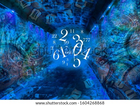 Figures flying down the corridor, numerology
 Stock photo © 
