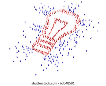 Figures Forming Light Bulb Symbol - Crowd Sourcing Concept