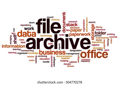 File archive word cloud concept