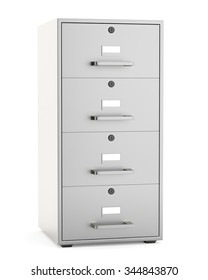 File Cabinet Isolated On White Background. 3d Render