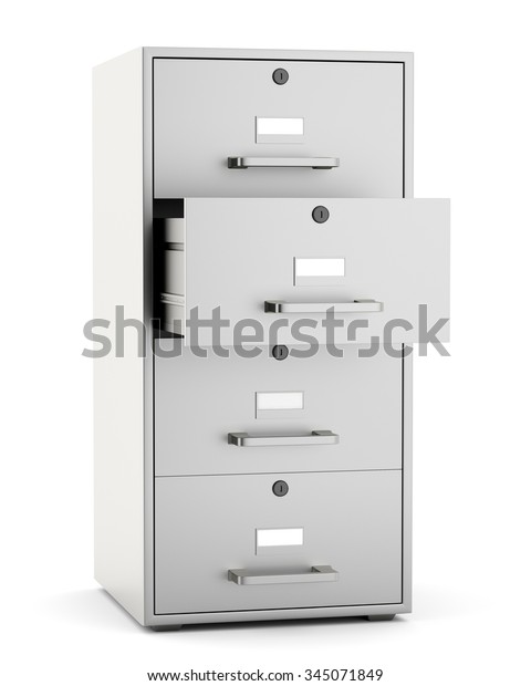 File Cabinet Open Drawer Isoalted On Stock Illustration 345071849 ...