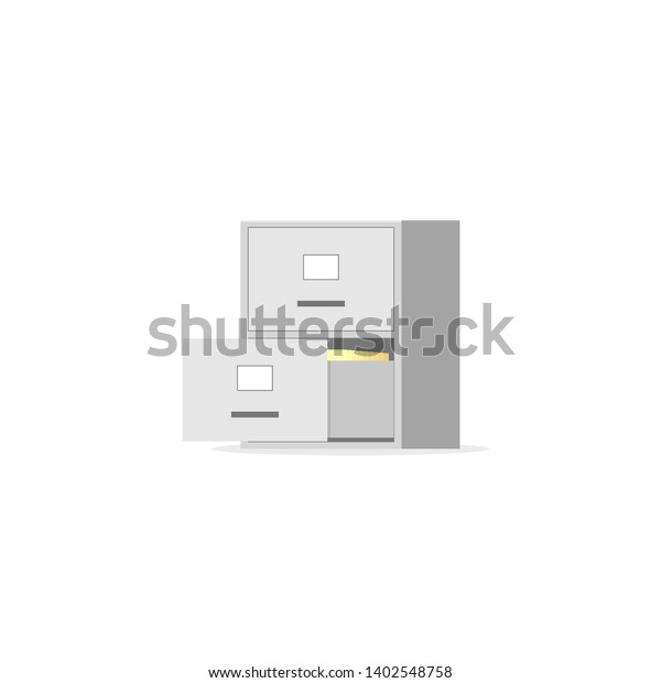 File Cabinet Two Drawer Clipart Image Stock Illustration 1402548758 ...