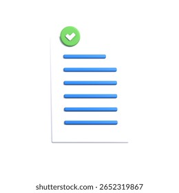 file checklist folder and file system 3d icon illustration