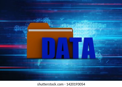 File in database. 3d rendering