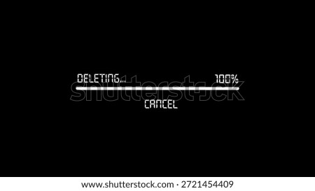 File deletion progress isolated on white background
