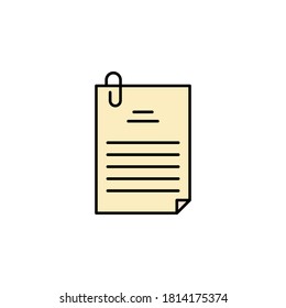 file, document, paperclip icon. Element of education illustration. Signs and symbols can be used for web, logo, mobile app, UI, UX on white background - Powered by Shutterstock