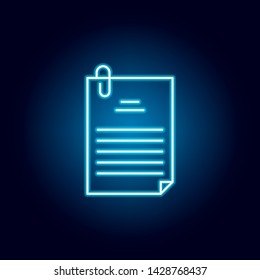 file, document, paperclip outline icon in neon style. elements of education illustration line icon. signs, symbols can be used for web, logo, mobile app, UI, UX - Powered by Shutterstock