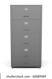 File Drawer Isolated On White - 3d Illustration