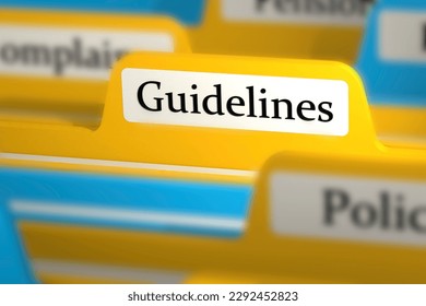 File folder with guidelines tab, 3d rendering