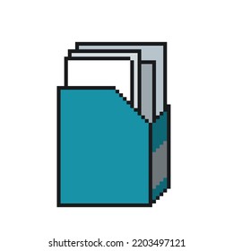 A File Holder, Drawn In A Pixelart Style