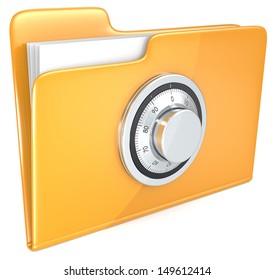 File protection. Folder with combination lock. 