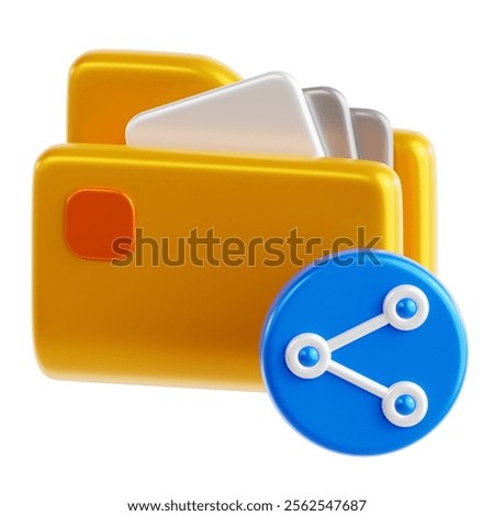 File Sharing on SaaS 3D Icon