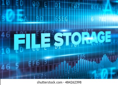File storage abstract concept blue text blue background