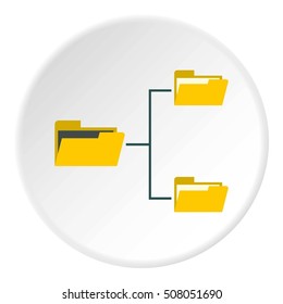 File System On Computer Icon. Flat Illustration Of File System On Computer  Icon For Web