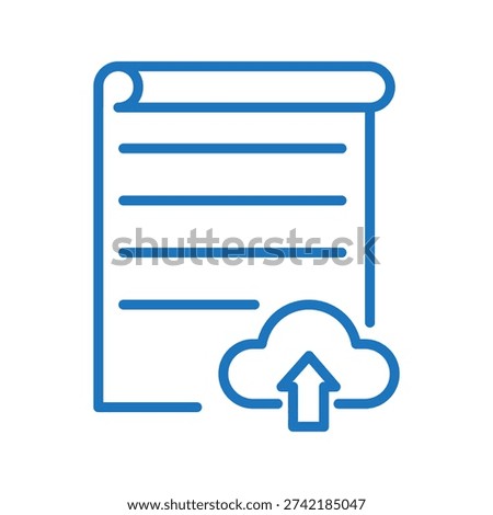 File Upload Document Icon. Uploading Icon Design. Development color icon, use for app and web development, digital or print for industry, education, business, financial.