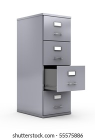 Filing cabinet isolated over white background