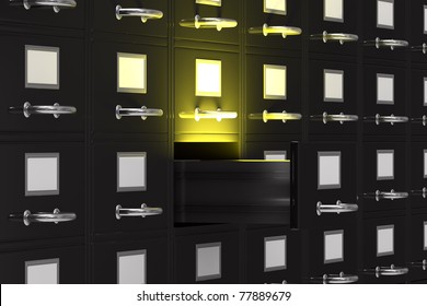 Filing cabinet on white. Isolated 3D image