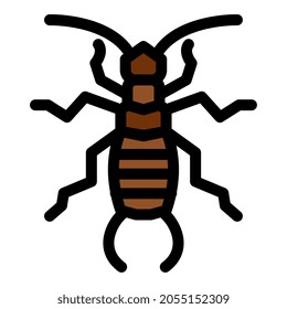 Filled Outline Icon For Earwig.