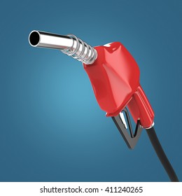 Filling Gun. Gas Refueling Nozzle, Gasoline Pump 3d Render Isolated