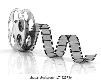 Film roll and strip isolated 