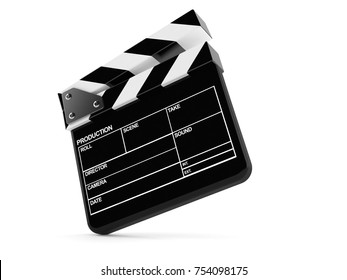 Film Slate Isolated On White Background. 3d Illustration