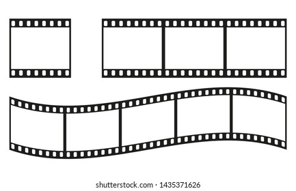 Film Strip Frame Or Border Set. Photo, Cinema Or Movie Negative. 