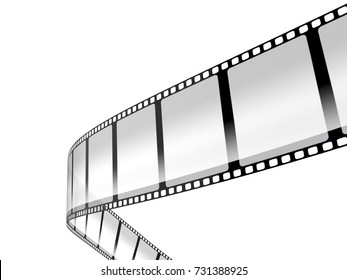 Filmstreifen einzeln auf weißem Hintergrund. 3D-Abbildung