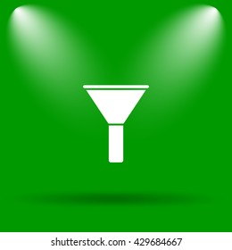 Filter icon. Internet button on green background.